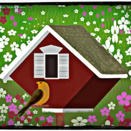 wdpbirdhouse nature drawing colorful bird